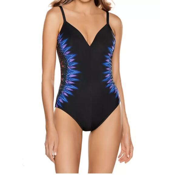 Miraclesuit Tramonto Belle Temptation One Piece Swimsuit Size 14 - Picture 1 of 7